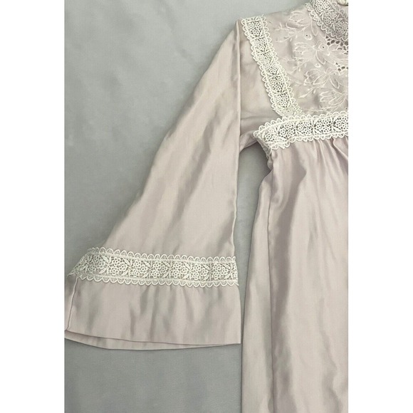 Julie Slumbertogs Womens Size S/P Vintage Satin Lace long Pink Nightgown - Picture 8 of 16